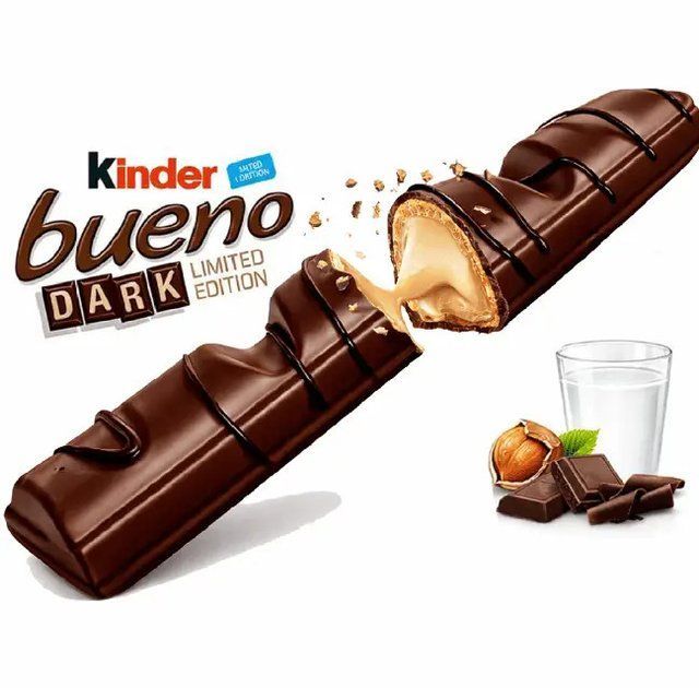 Шоколадний батончик Kinder Bueno Dark у чорному шоколаді 21,5 г 1 шт