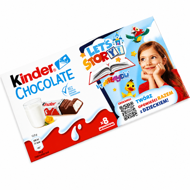 Шоколад молочный Киндер Kinder Chocolate с молочной начинкой 100г (8х12.5г)
