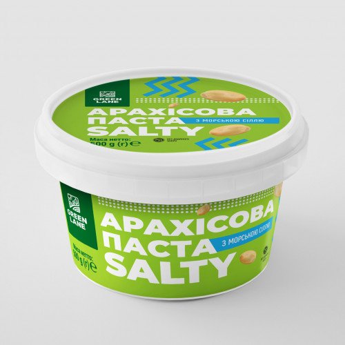 Арахісова паста кремова з морською сіллю 500 г., натуральна, без консервантів і домішок SALTY