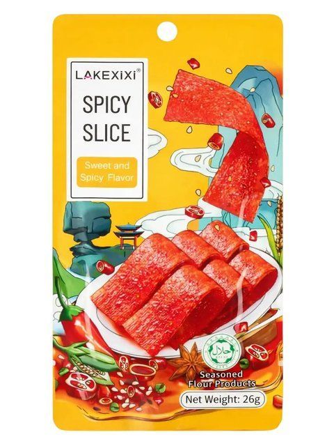 Снек Латяо Lakexixi Spicy Slice солодко-гострі пластинки (жовті),  26г