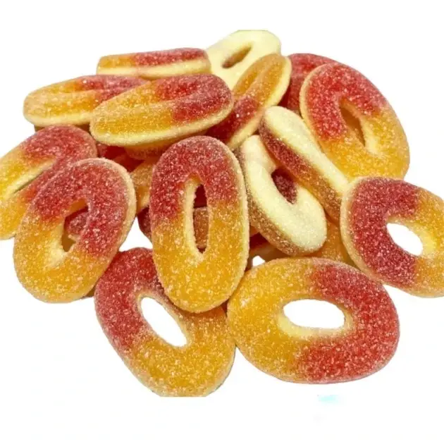 Персикові Кільця в цукрі желейні цукерки Dulce Plus Іспанія 1 кг