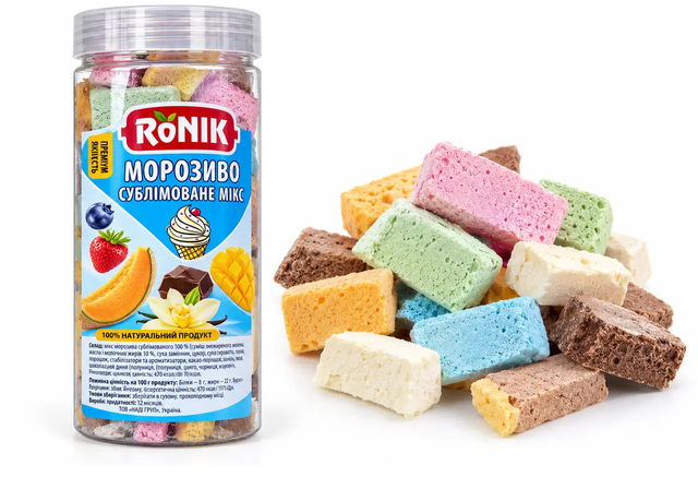Морозиво сублімоване мікс Ronik, 100 гр