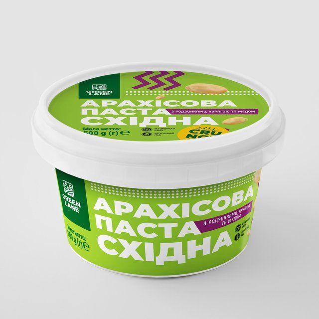Арахісова паста кранч з курагою, родзинками, медом 500 г, натуральна, без доданого цукру СХІДНА CRUNCH