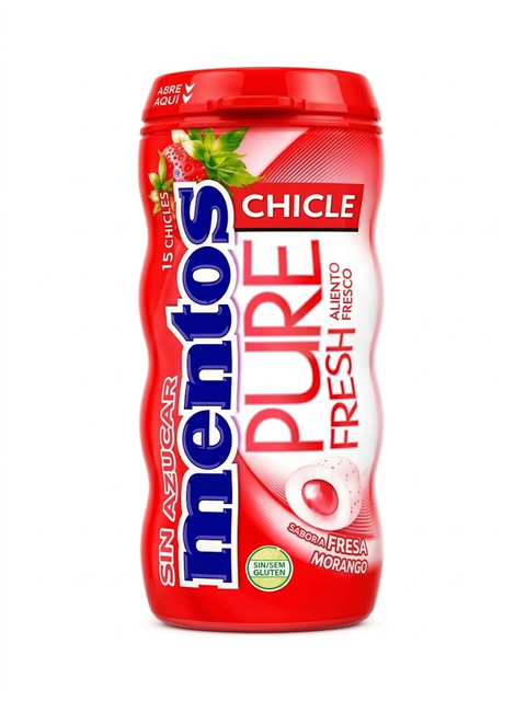 Жуйки Mentos Pure Fresh зі смаком полуниці 30 г (банка)