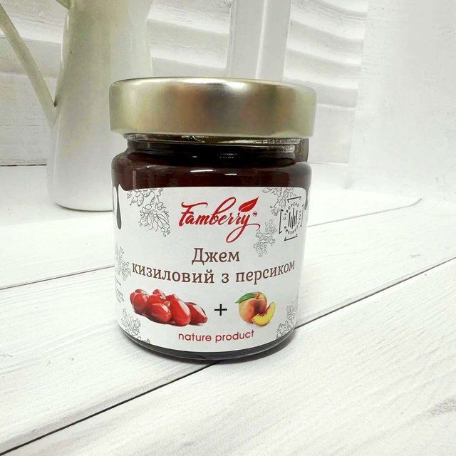 Джем кизиловий зі шматочками персика, 230 г