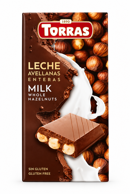 Шоколад TORRAS молочний з фундуком, 200 г (Іспанія)