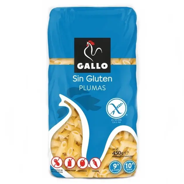 Макарони Gallo (plumas) без глютену, 450 г
